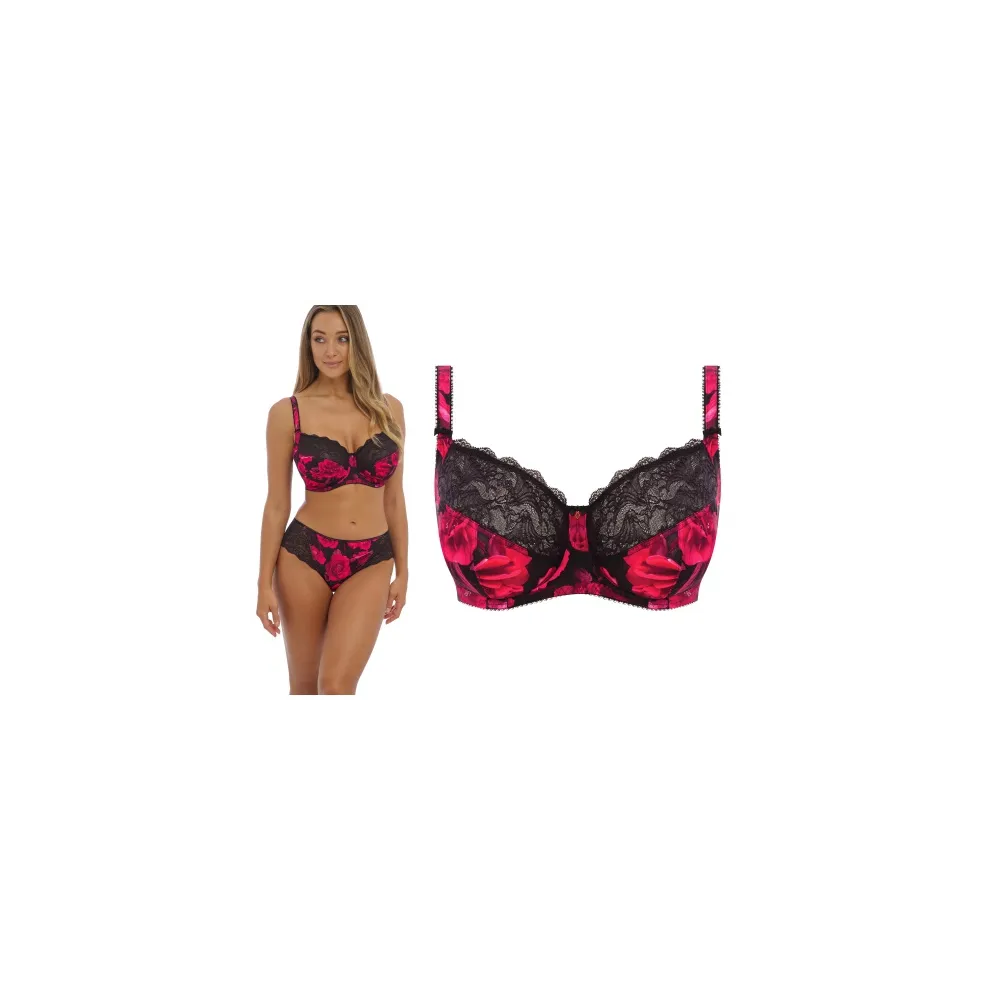 Fantasie Lucia noir róże biusstonosz soft