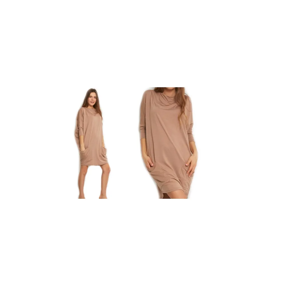 OH!ZUZA sukienka kieszenie H23 camel (Vanilla night&day)
