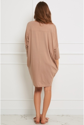 OH!ZUZA sukienka kieszenie H23 camel (Vanilla night&day)