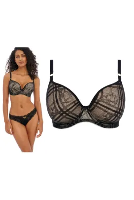 Freya Fatale noir Deco plunge biustonosz usztywniany