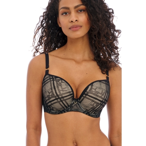 Freya Fatale noir Deco plunge biustonosz usztywniany