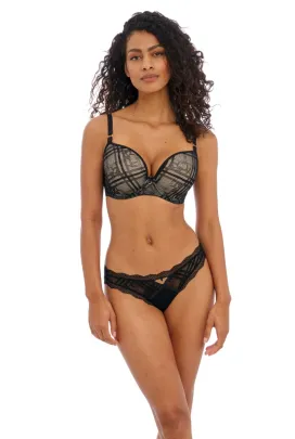 Freya Fatale noir Deco plunge biustonosz usztywniany