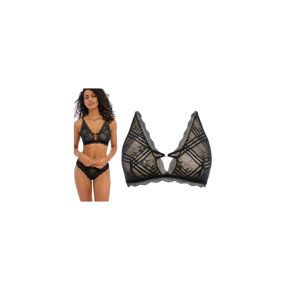 Freya Fatale noir bralette biustonosz bezfiszbinowy
