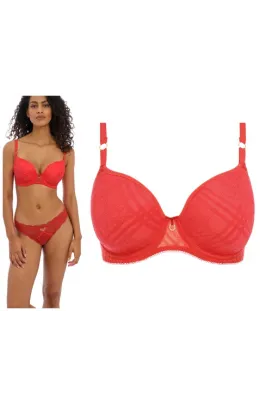 Freya Fatale chilli red deco plunge biustonosz usztywniany