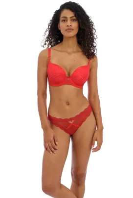 Freya Fatale chilli red deco plunge biustonosz usztywniany