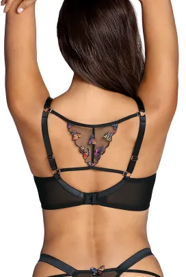 Ewa Bień Papillon czarny motylki B139 biustonosz soft