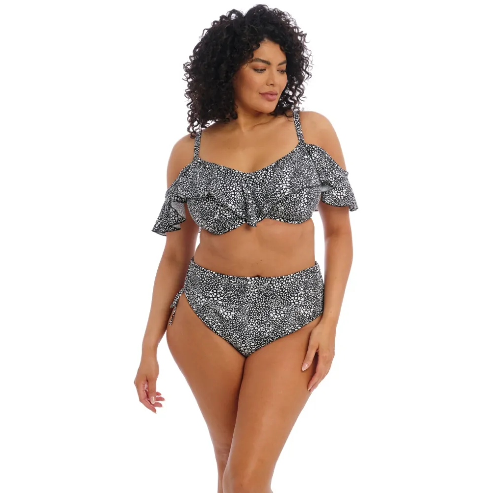 Elomi Pebble Cove black figi z troczkami do stroju kąpielowego