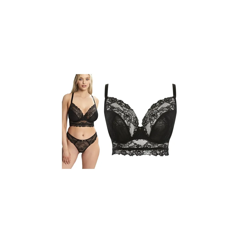 Cleo by Panache Selena noir longline biustonosz soft