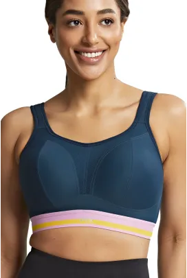 Panache Sport retro navy biustonosz sportowy bez fiszbin