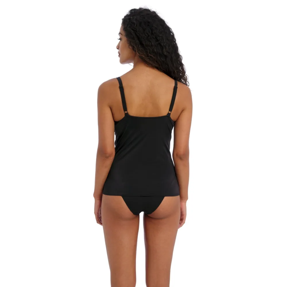 Freya Jewel Cove plain black tankini koszulka kąpielowa