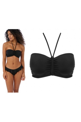 Freya Jewel Cove plain black bandeau biustonosz do stroju kąpielowego