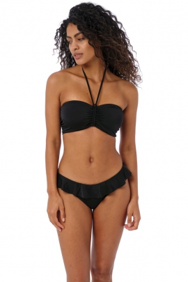 Freya Jewel Cove plain black bandeau biustonosz do stroju kąpielowego