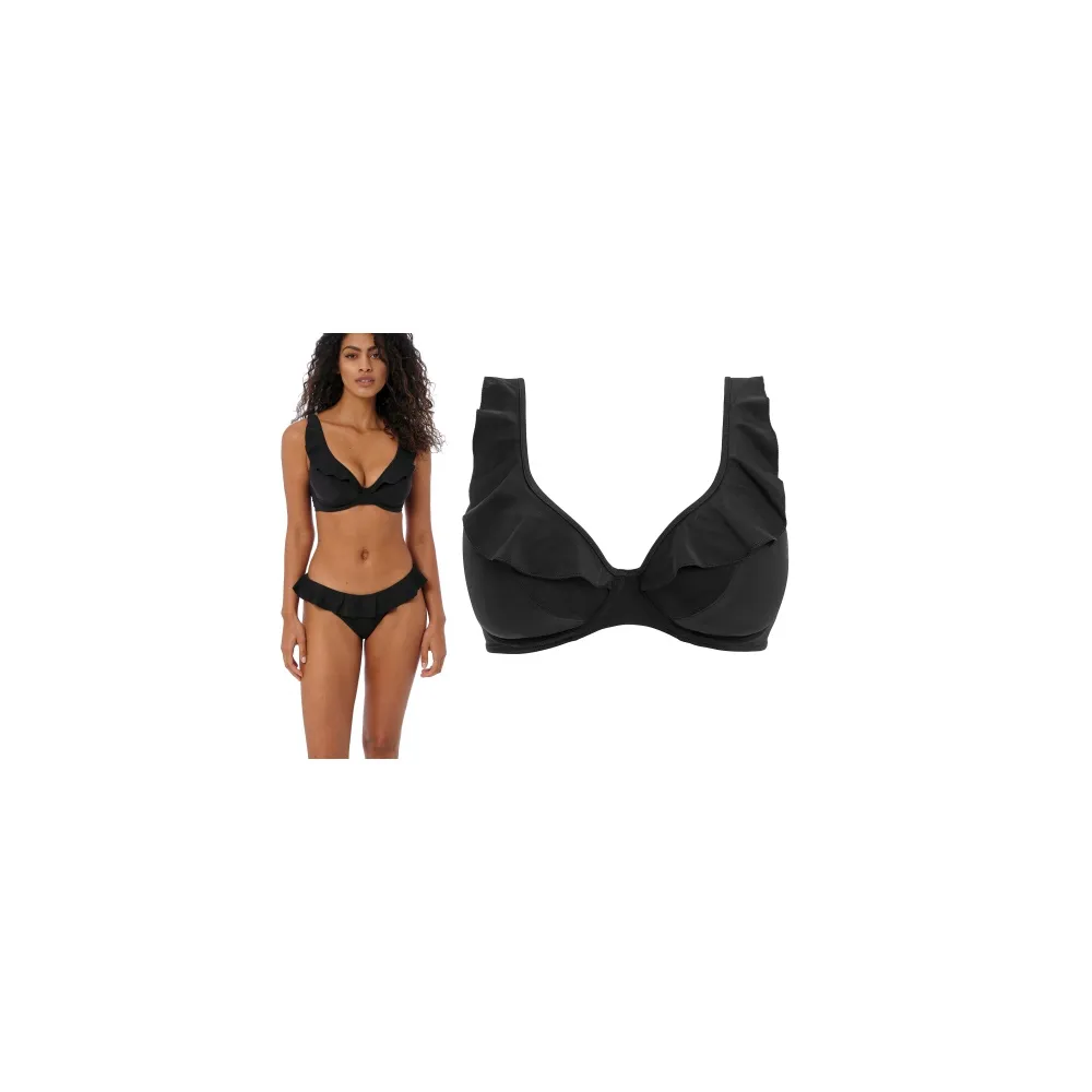 Freya Jewel Cove plain black high apex biustonosz do stroju kąpielowego