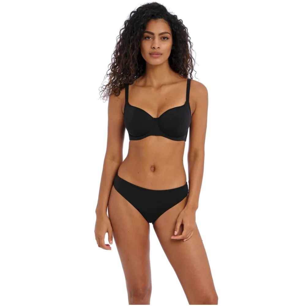 Freya Jewel Cove plain black sweetheart biustonosz do stroju kąpielowego