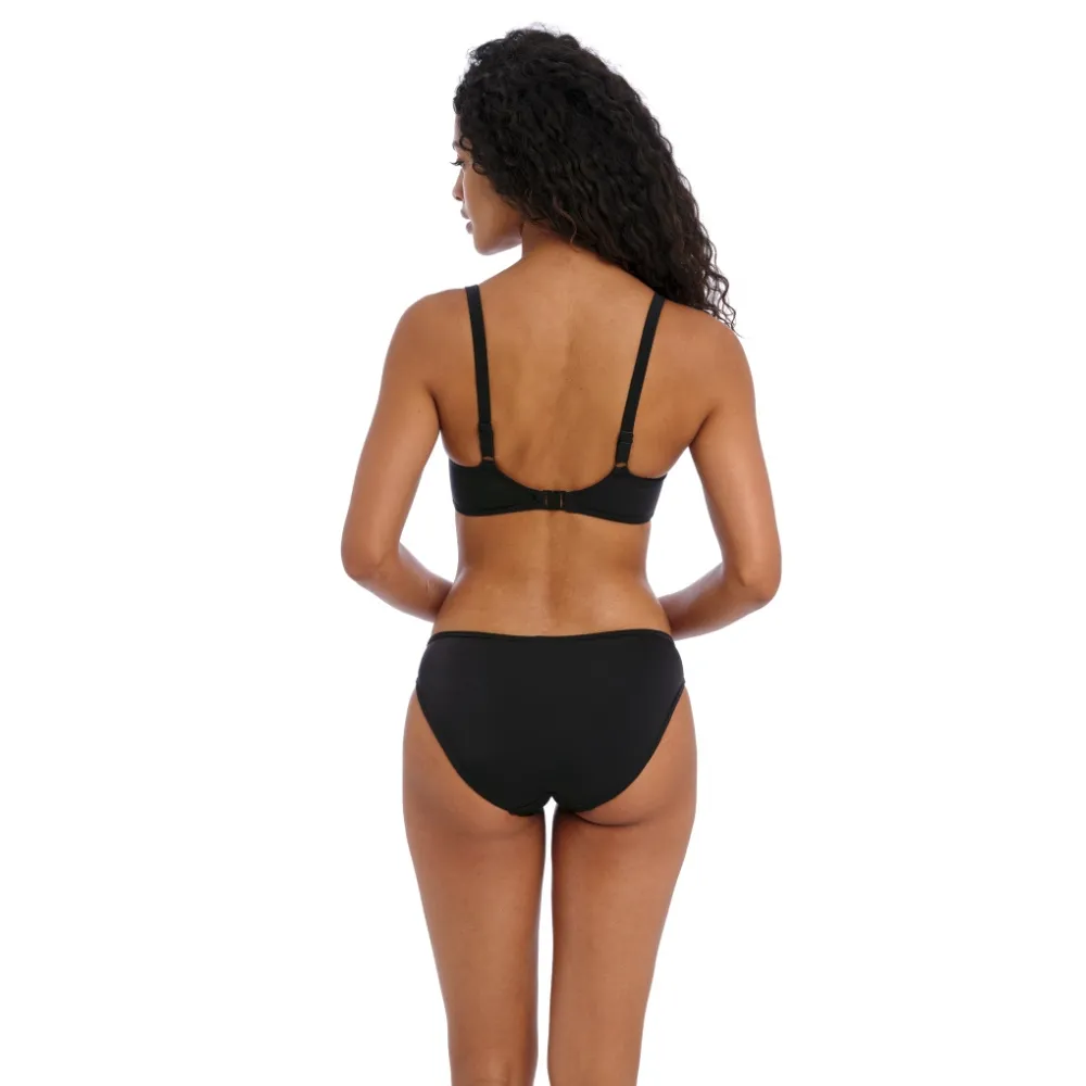 Freya Jewel Cove plain black figi bikini do stroju kąpielowego