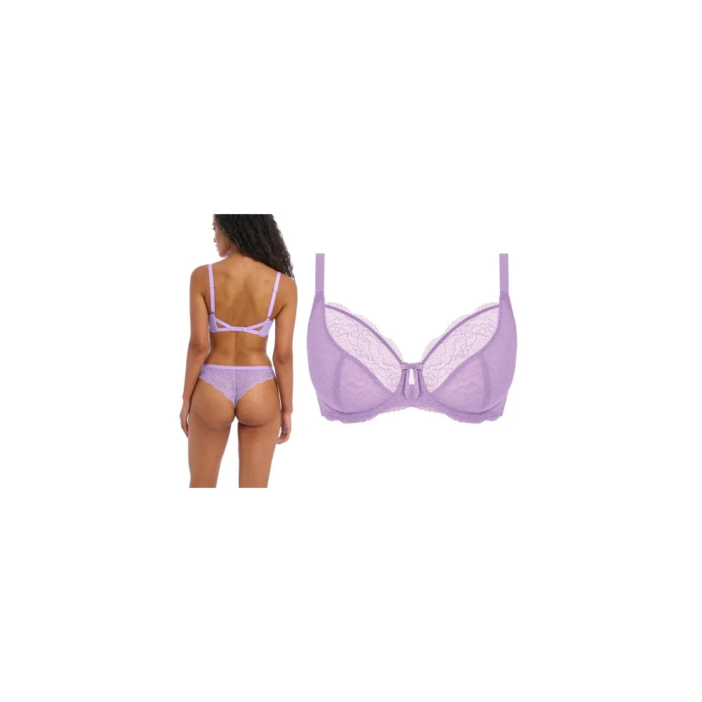 Freya Fancies purple rose plunge biustonosz soft