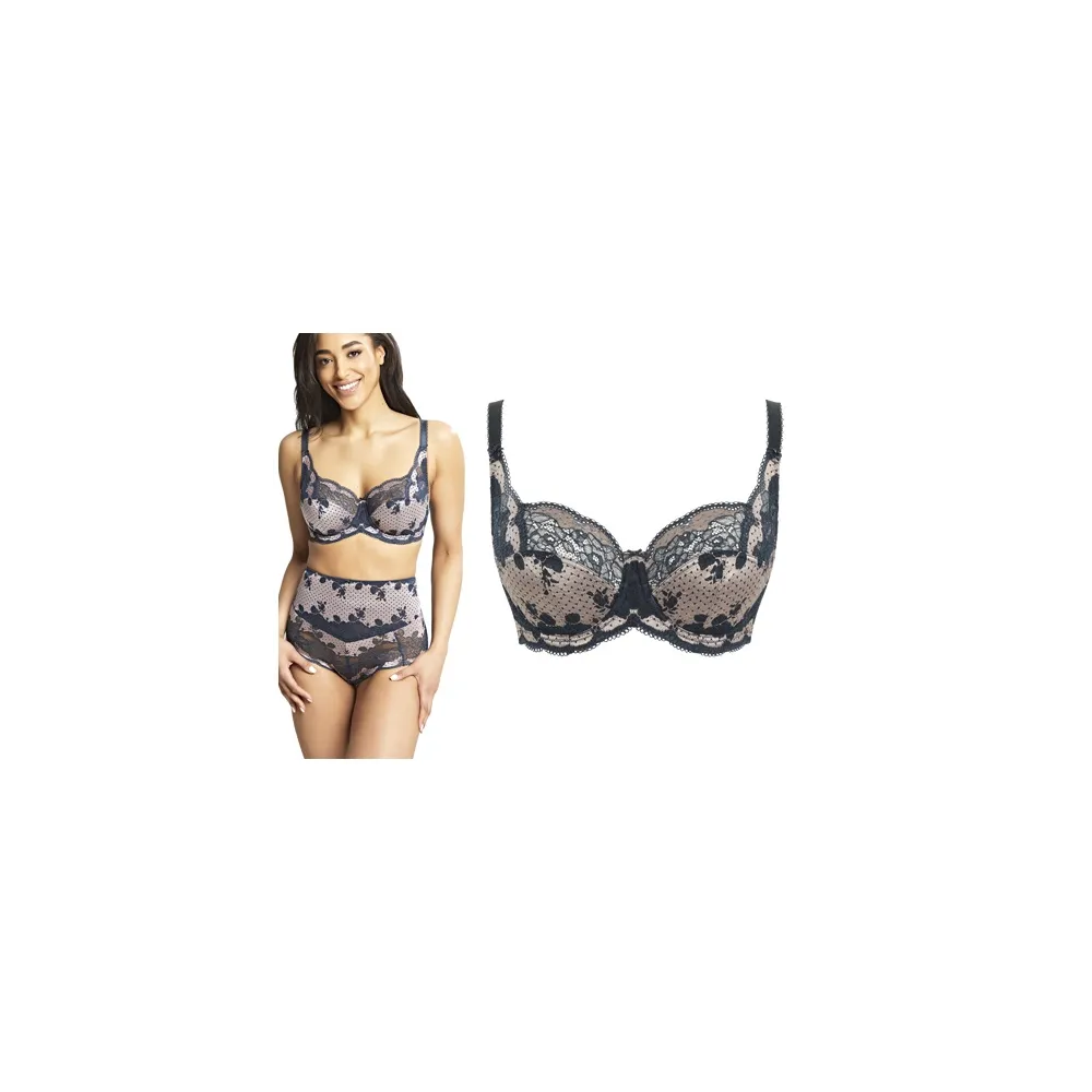 Panache Clara navy/pearl biustonosz soft na fiszbinach