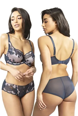 Panache Clara navy/pearl biustonosz soft na fiszbinach