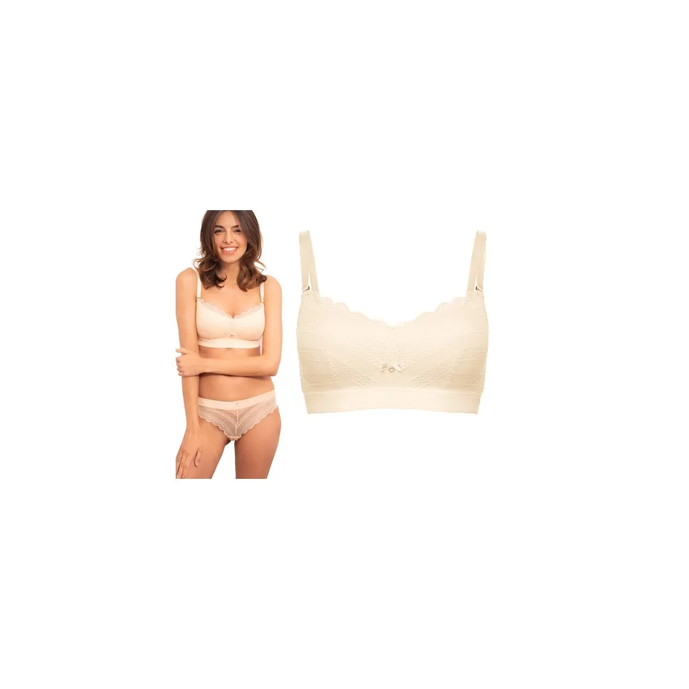 Agio 9281 biszkoptowy beż biustonosz bralette top
