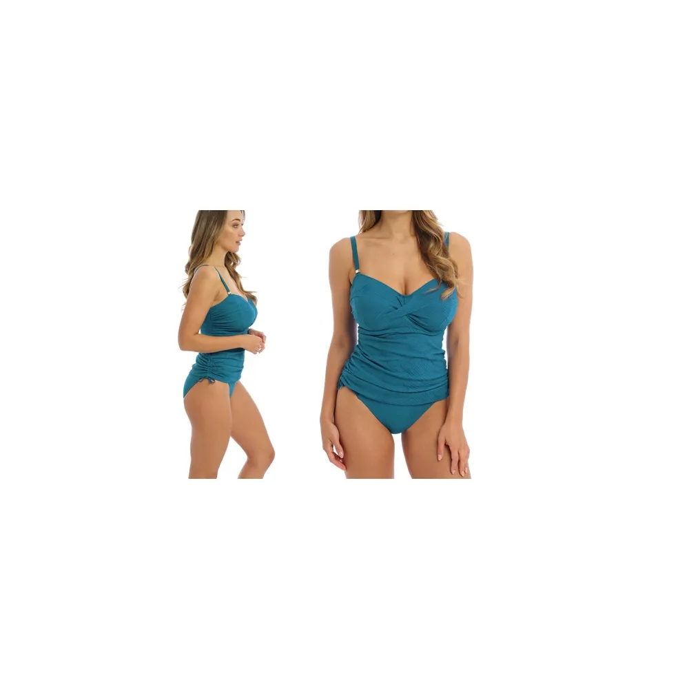 Fantasie Ottawa petrol tankini koszulka do stroju kąpielowego front twist