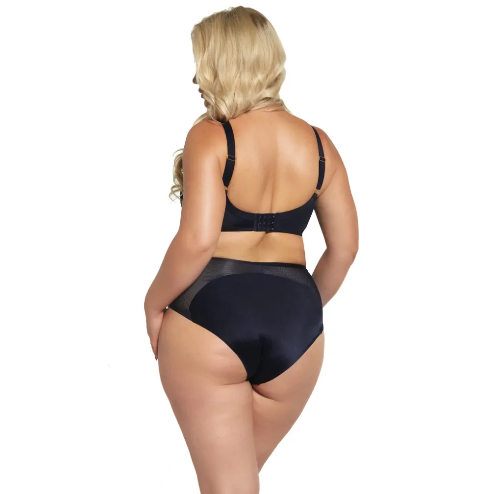 KrisLine Chloe nightblue soft-plunge biustonosz z obniżonym mostkiem
