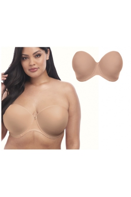 Elomi Smooth sahara moulded strapless biustonosz bardotka usztywniany