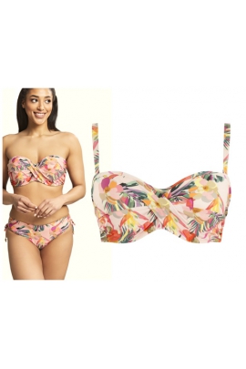 Panache Paradise pink tropical bandeau biustonosz do stroju kąpielowego