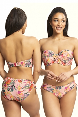 Panache Paradise pink tropical bandeau biustonosz do stroju kąpielowego