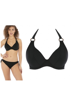 Freya Coco Wave black halter biustonosz soft na szyję do stroju kąpielowego