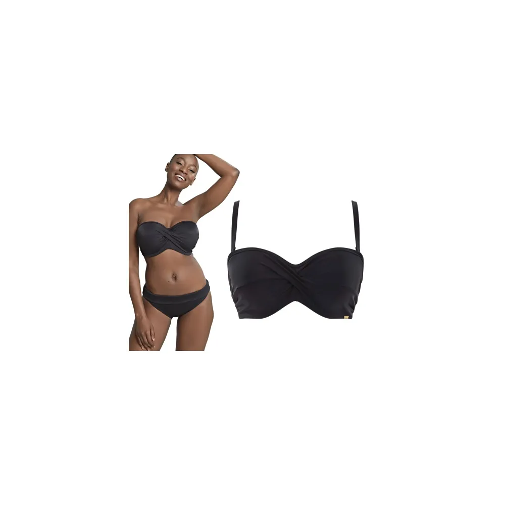Panache Anya Riva black bandeau biustonosz do stroju kąpielowego