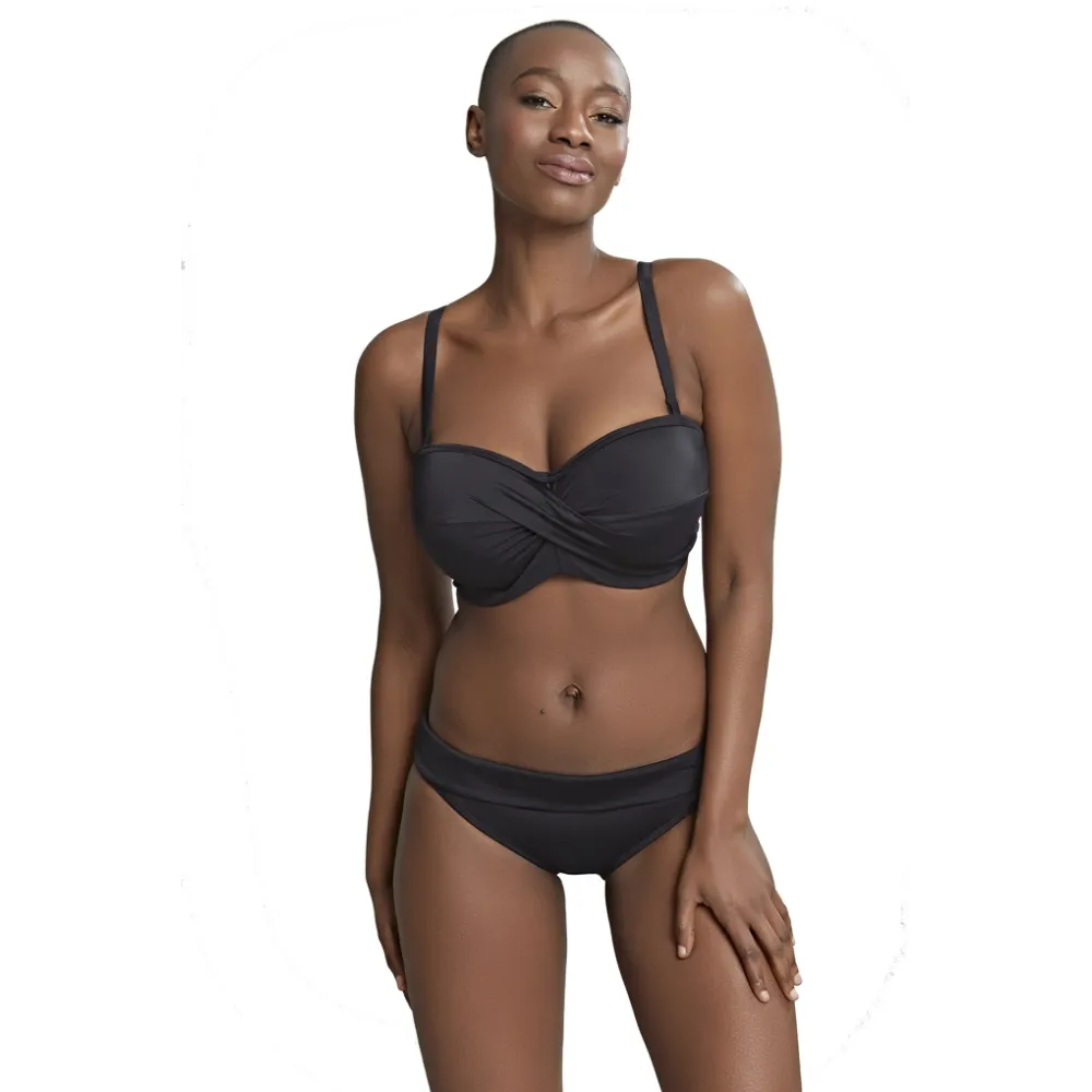 Panache Anya Riva black bandeau biustonosz do stroju kąpielowego