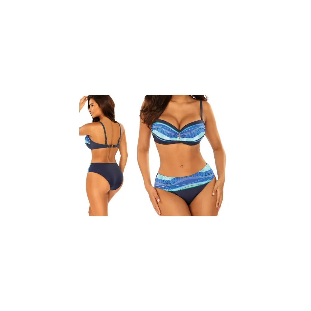 Self 730PF2 1 niebiesko-zielony bikini komplet strój kąpielowy 2cz