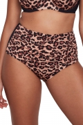 Dalia Jane leopard-czerń figi maxi marszczone do kostiumu kąpielowego