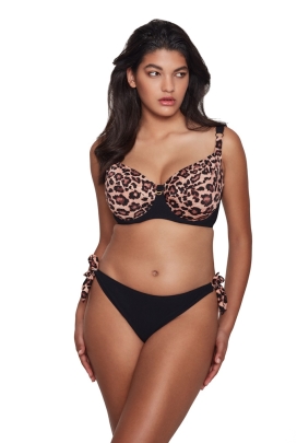 Dalia Jane leopard-czerń K26 dwuczęściowy miękki kostium kąpielowey