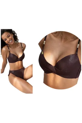 KrisLine Korfu chocolate brassiereroma biustonosz push-up do stroju kąpielowego