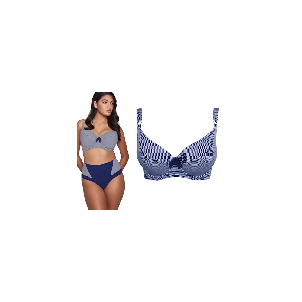 Dalia Storm granat-paski K26 soft biustonosz do stroju kąpielowego