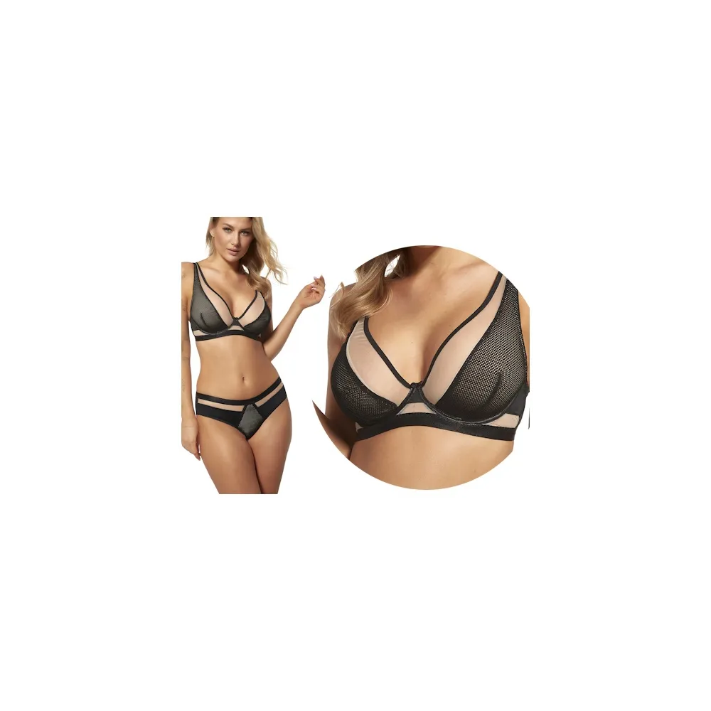 Lupoline 2325 bralette czarny biustonosz soft