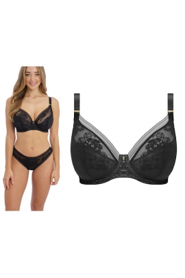 Fantasie Fusion lace black padded plunge biustonosz usztywniany