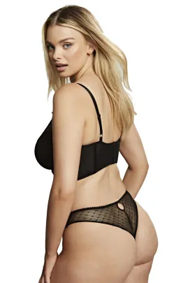 Cleo by Panache Camille black plunge longline biustonosz soft