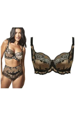 Panache Clara black/vintage gold biustonosz soft na fiszbinach