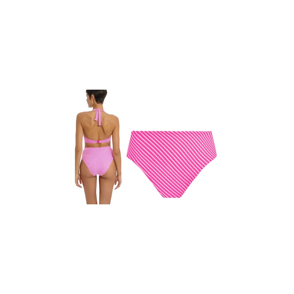 Freya Jewel Cove stripe raspberry figi wysokie do stroju kąpielowego