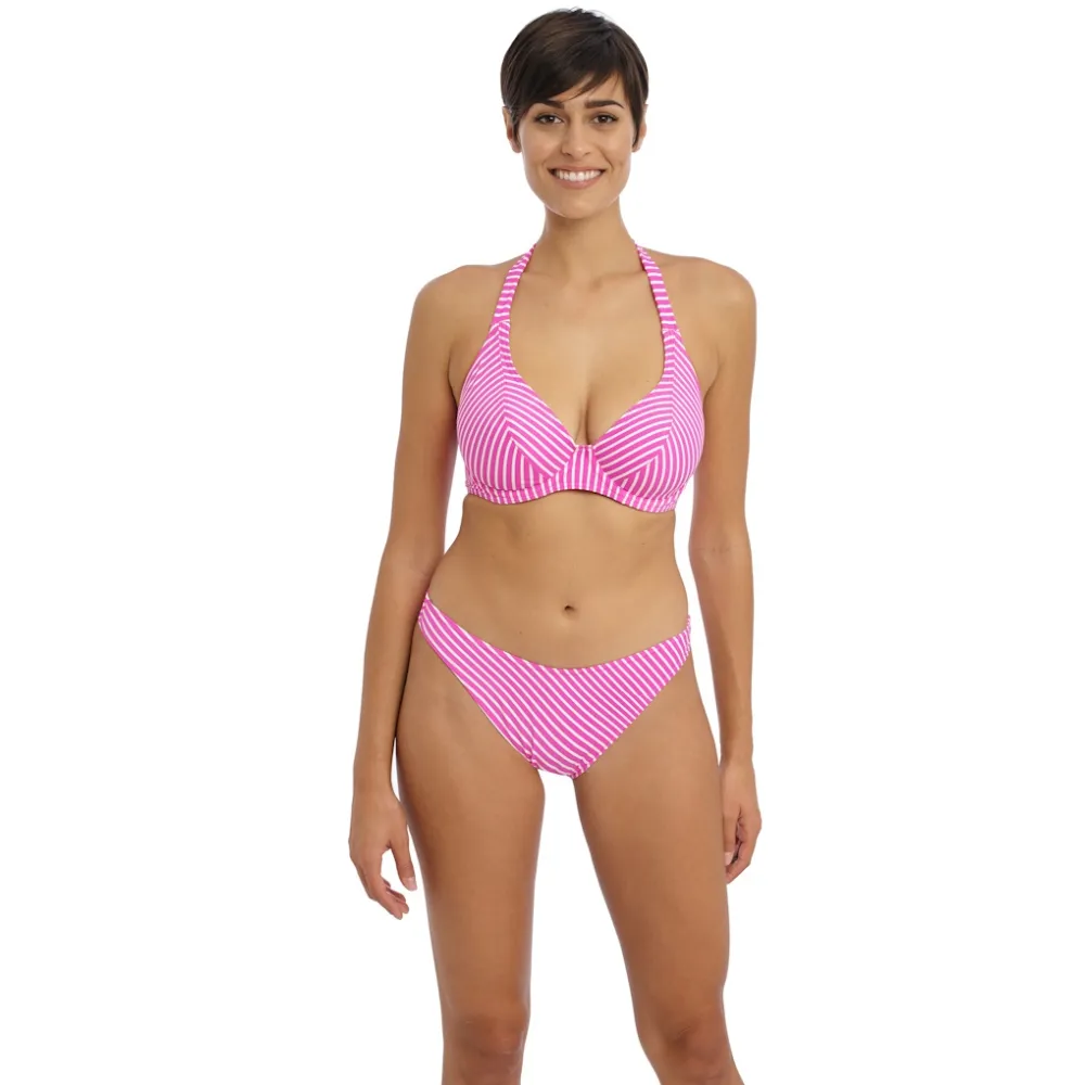 Freya Jewel Cove stripe raspberry halter top biustonosz do stroju kąpielowego