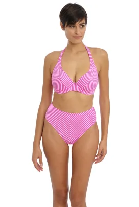 Freya Jewel Cove stripe raspberry halter top biustonosz do stroju kąpielowego