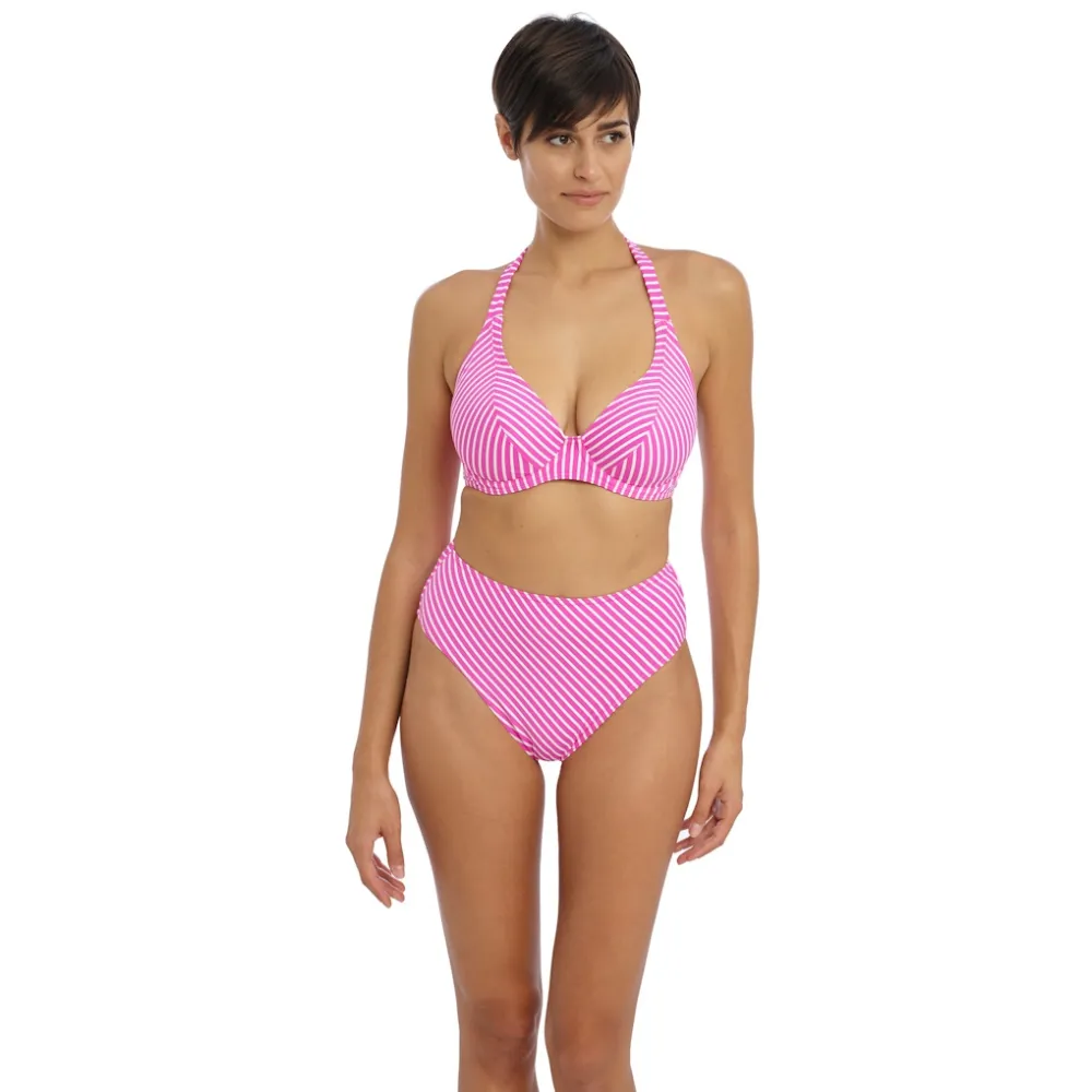Freya Jewel Cove stripe raspberry halter top biustonosz do stroju kąpielowego