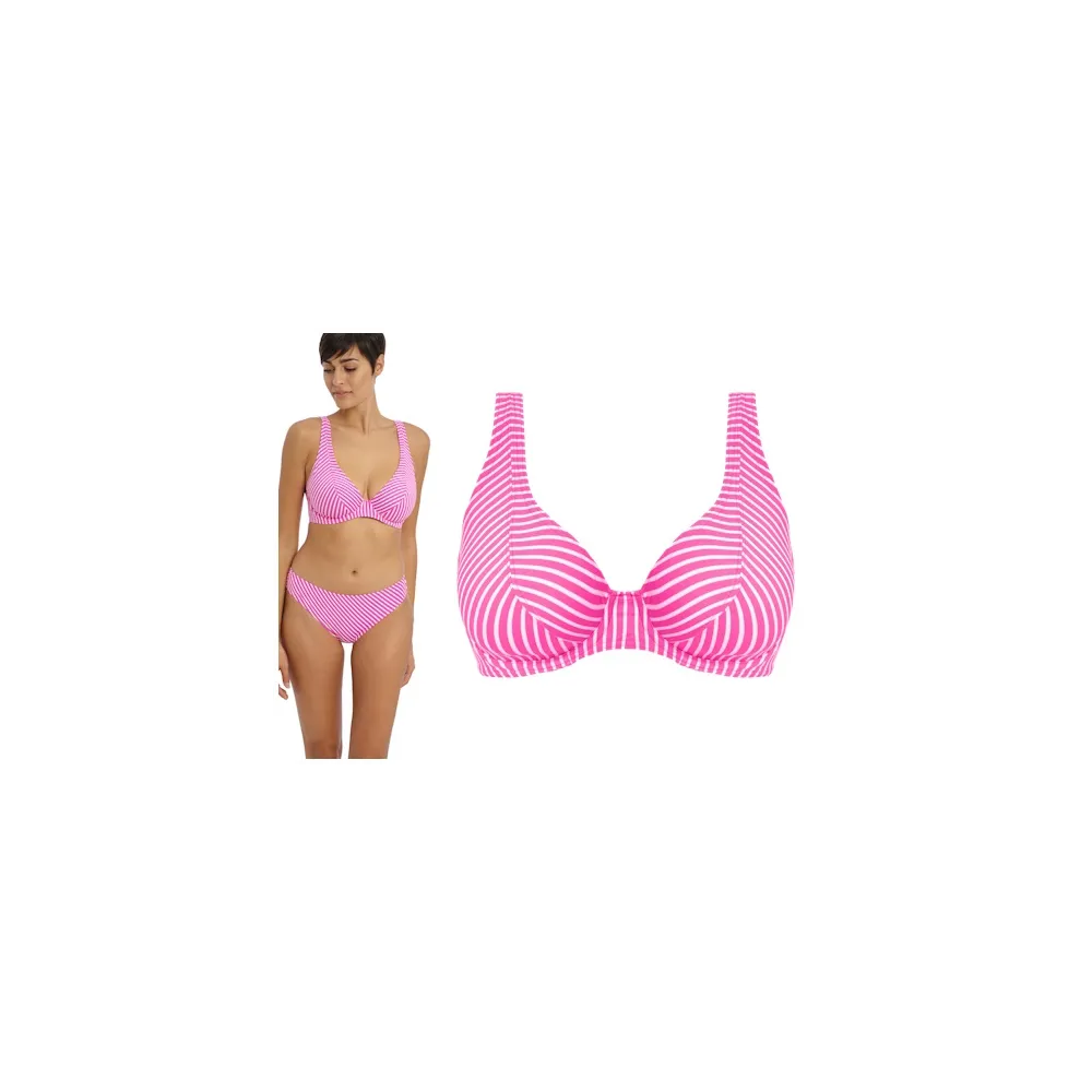 Freya Jewel Cove stripe raspberry apex biustonosz do stroju kąpielowego