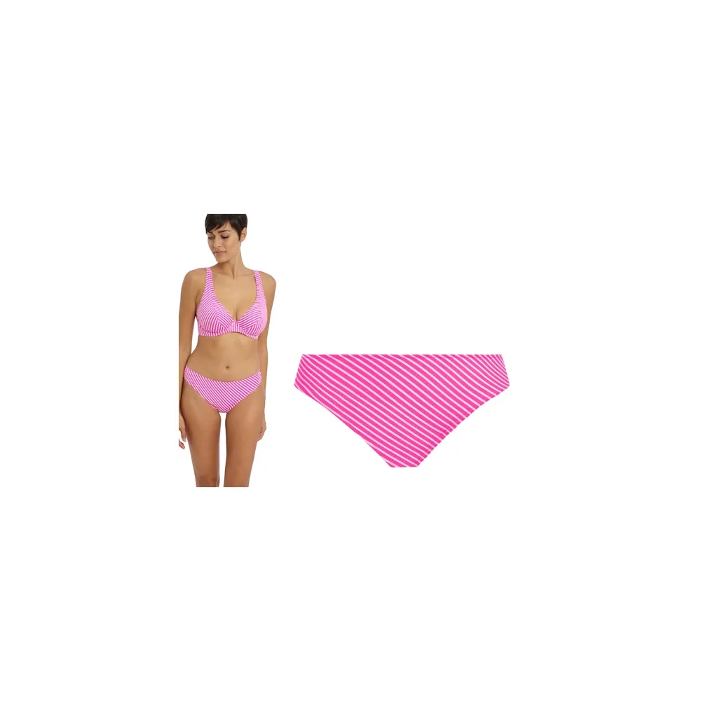 Freya Jewel Cove stripe raspberry figi bikini do stroju kąpielowego