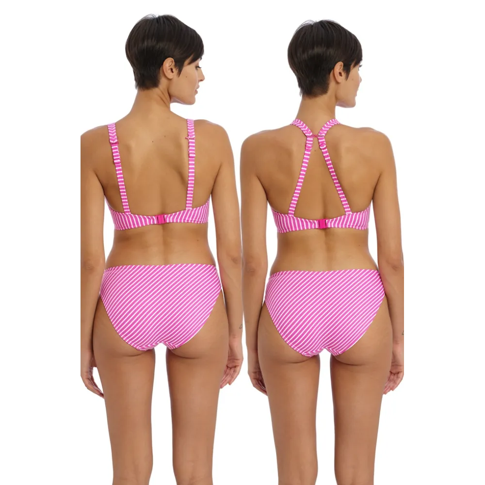 Freya Jewel Cove stripe raspberry figi bikini do stroju kąpielowego