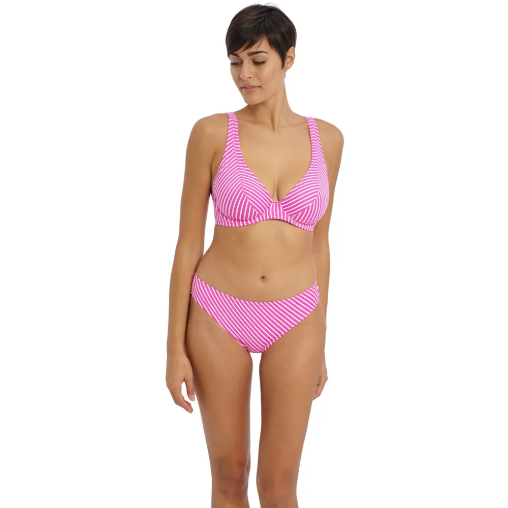Freya Jewel Cove stripe raspberry figi bikini do stroju kąpielowego