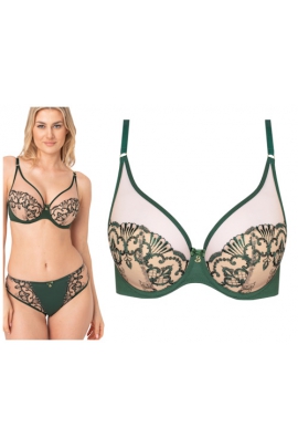 Samanta Perla A338 biustonosz push-up malachitowy