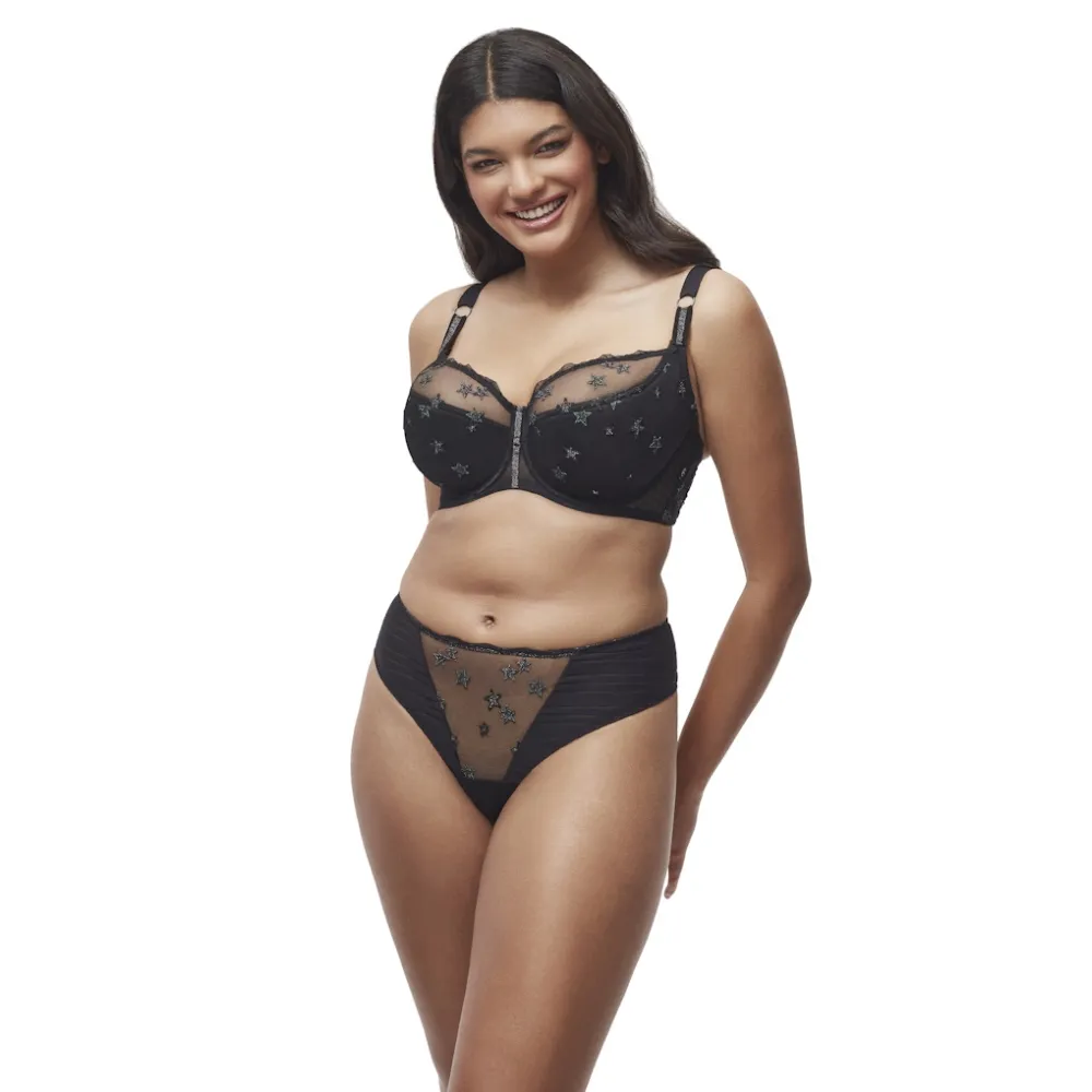 Dalia Virgo K24 czerń gwiazdki biustonosz semi-soft